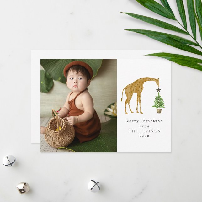 Cartes Pour Fêtes Annuelles Giraffe Arbre de Noël étoile (Créateur téléchargé)