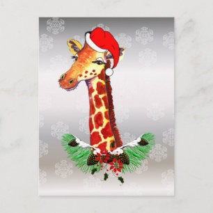 Cartes Pour Fêtes Annuelles Giraffe de Noël