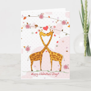 Cartes Pour Fêtes Annuelles Giraffe Valentine