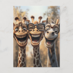 Cartes Pour Fêtes Annuelles Giraffes de toiture en lunettes