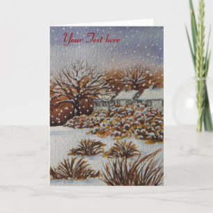 Cartes Pour Fêtes Annuelles gîtes ruraux neige scène Noël original