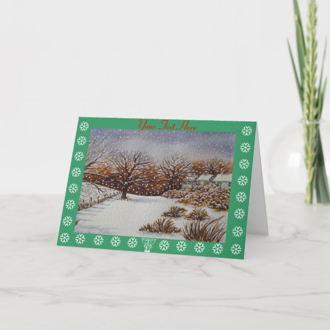 Cartes Pour Fêtes Annuelles gîtes ruraux neige scène Noël original (Devant)