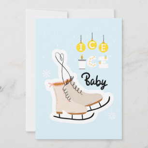 CARTES POUR FÊTES ANNUELLES GLACE BÉBÉ GLACE SKATES GLACE