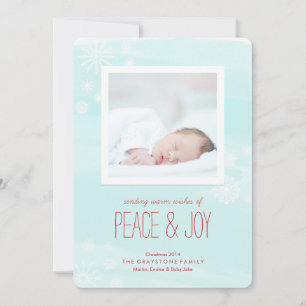 Cartes Pour Fêtes Annuelles Glace Blue Peace & Joy Photo