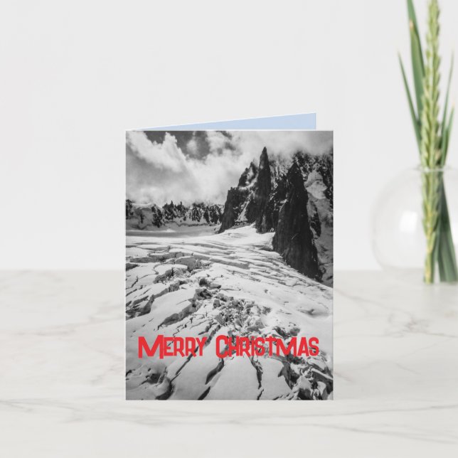 Cartes Pour Fêtes Annuelles Glacial Crevasse Mont Blanc, France Christmas Card (Devant)