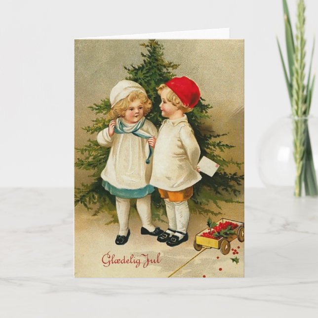 Cartes Pour Fêtes Annuelles Glaedelig jul (Devant)