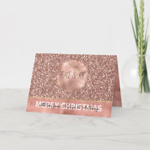 Cartes Pour Fêtes Annuelles Glam Glitzy Glitter Rose Gold Christmas Tree