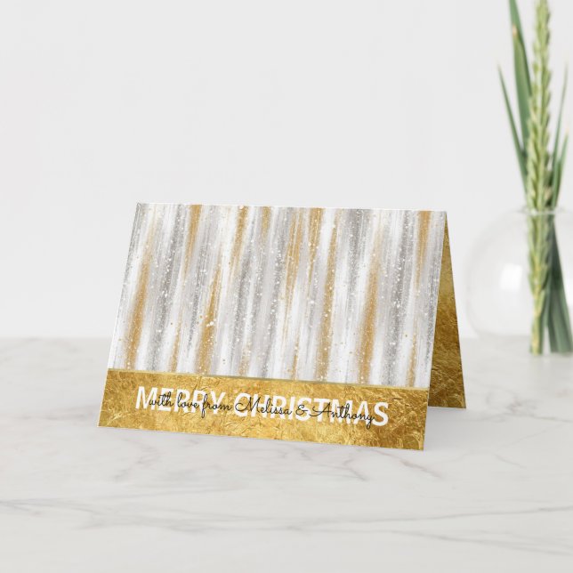 Cartes Pour Fêtes Annuelles Glam Glitzy Gold Christmas (Devant)