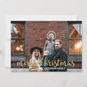 Cartes Pour Fêtes Annuelles Glam Gold Confetti Famille Photo Noël