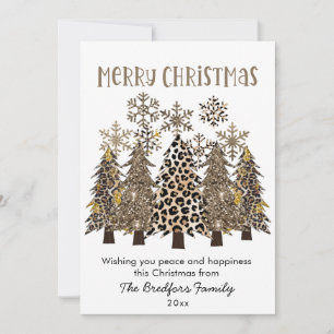 Cartes Pour Fêtes Annuelles Glam Gold Parties scintillant Empreintes de léopar