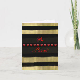 Cartes Pour Fêtes Annuelles Glam moderne Black & Gold Red Hearts Valentine