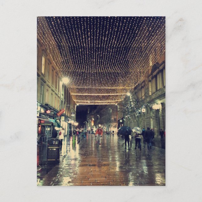 Cartes Pour Fêtes Annuelles Glasgow Écosse Lumières de Noël (Devant)
