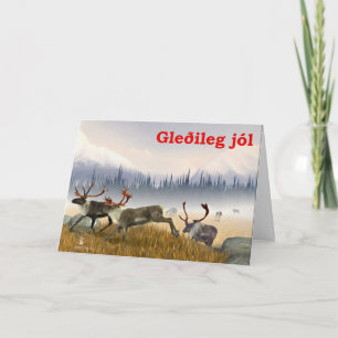 Cartes Pour Fêtes Annuelles Gleðileg jól - Chasseurs Dans La Poêle