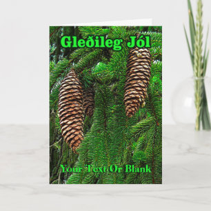Cartes Pour Fêtes Annuelles Gleðileg Jól - Cônes Et Aiguilles