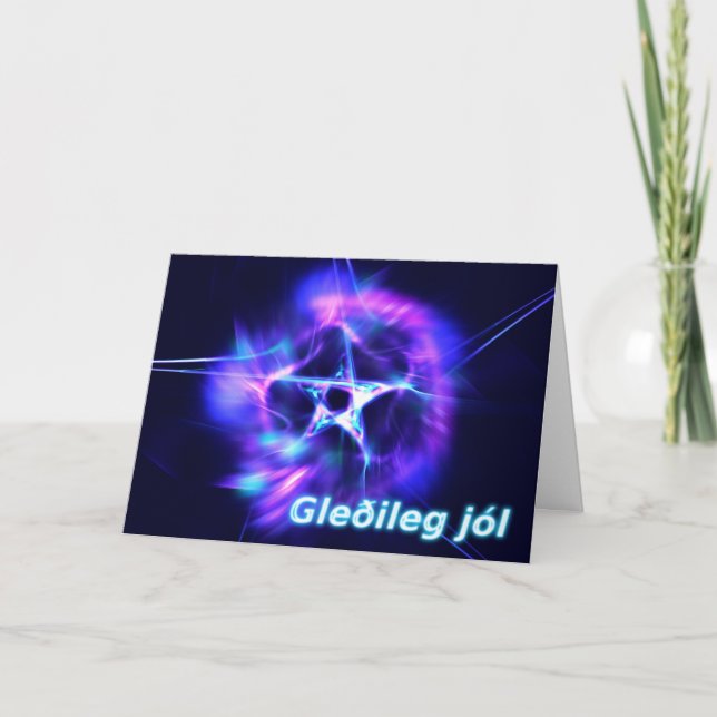 Cartes Pour Fêtes Annuelles Gleðileg Jól - étoile lumineuse (Devant)