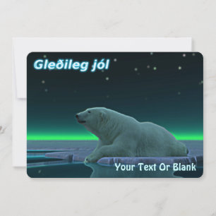 Cartes Pour Fêtes Annuelles Gleðileg Jól - Ours polaire de bord de glace