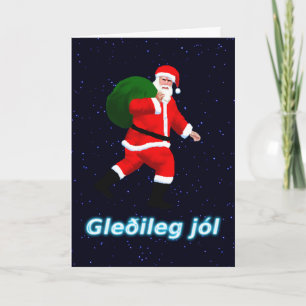 Cartes Pour Fêtes Annuelles Gleðileg jól - Père Noël