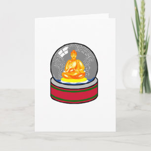 Cartes Pour Fêtes Annuelles Globe De Neige Bouddha