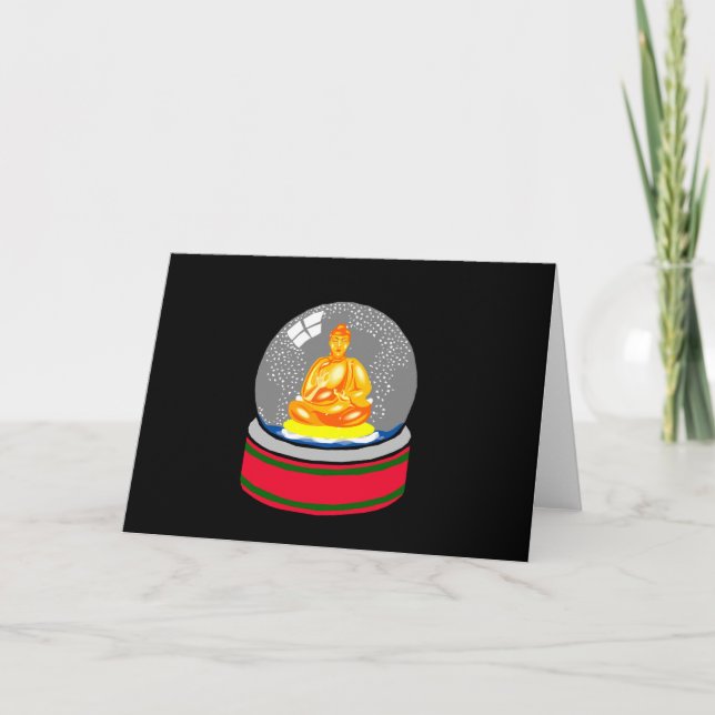 Cartes Pour Fêtes Annuelles Globe De Neige Bouddha (Devant)