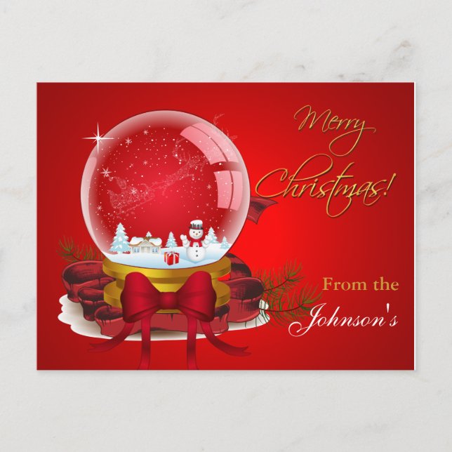 Cartes Pour Fêtes Annuelles Globe de neige de Noël (Devant)