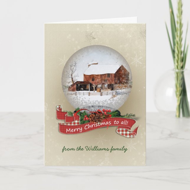 Cartes Pour Fêtes Annuelles Globe de neige de Noël (Devant)