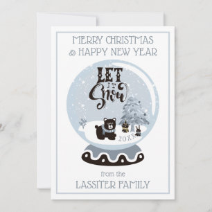 Cartes Pour Fêtes Annuelles Globe des neiges Animaux de la forêt Noël Laisser 