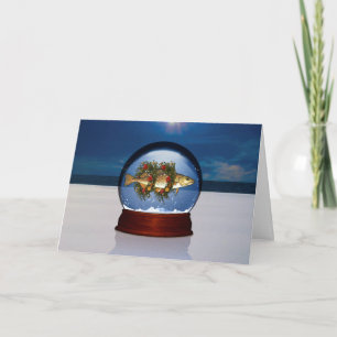Cartes Pour Fêtes Annuelles Globe des neiges de la morue de Noël