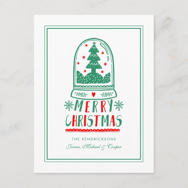 Cartes Pour Fêtes Annuelles Globe des neiges de Noël (Devant)