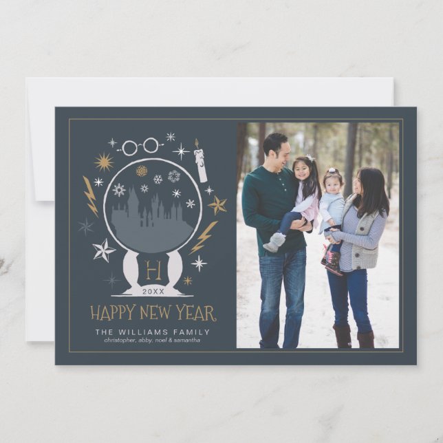 Cartes Pour Fêtes Annuelles Globe des neiges HOGWARTS™ - Bonne année - Photo (Devant)
