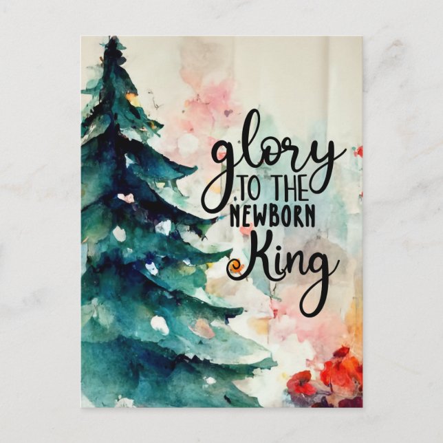 Cartes Pour Fêtes Annuelles Gloire au nouveau-né roi Noël Carol (Devant)