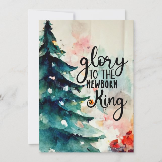 Cartes Pour Fêtes Annuelles Gloire au nouveau-né roi Noël Carol Flat (Devant)
