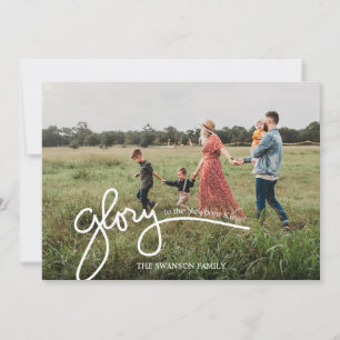 Cartes Pour Fêtes Annuelles Gloire au nouveau-né roi Photo manuscrite