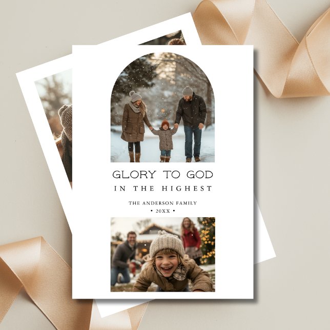 Cartes Pour Fêtes Annuelles Gloire religieuse chrétienne à Dieu Photo de Noël (Créateur téléchargé)