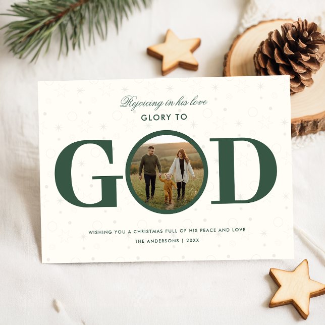 Cartes Pour Fêtes Annuelles Glory to God Christian Religious Family Christmas (Créateur téléchargé)