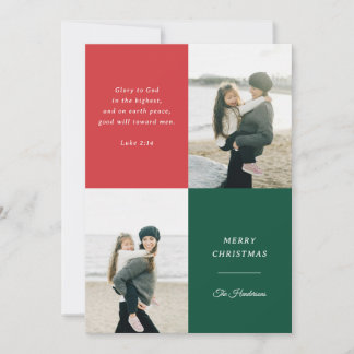 Cartes Pour Fêtes Annuelles Glory to God Luke 2:14 Bible Christmas Photo Card