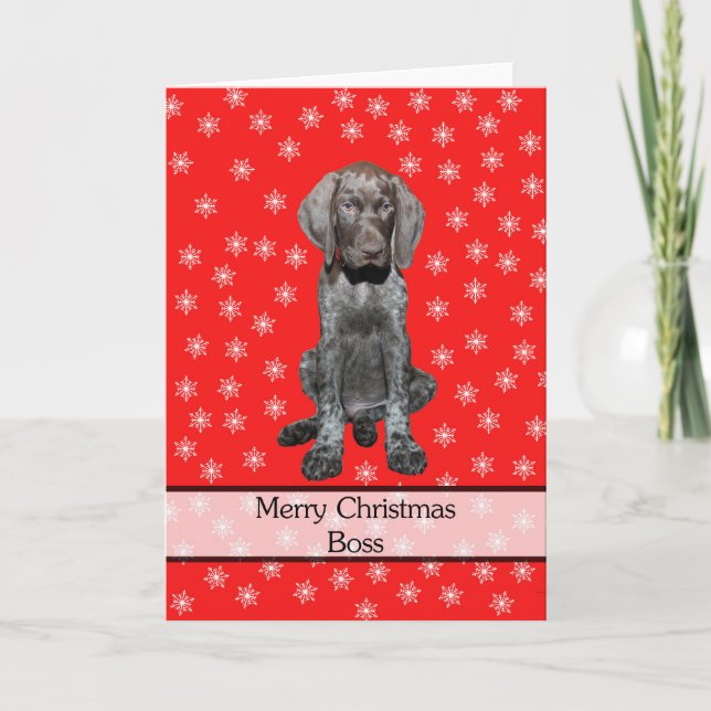 Cartes Pour Fêtes Annuelles Glossy Grizzly Boss Joyeux Noël (Devant)