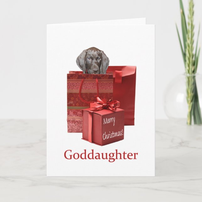 Cartes Pour Fêtes Annuelles Glossy Grizzly Goddaughter Merry Christmas (Devant)
