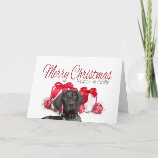 Cartes Pour Fêtes Annuelles Glossy Grizzly Neighbor et Family Merry Christmas (Devant)
