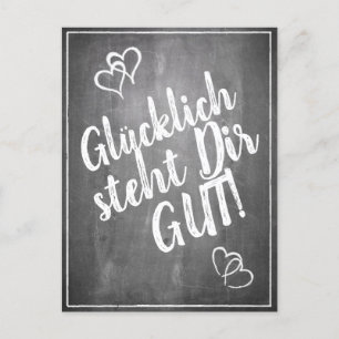 Cartes Pour Fêtes Annuelles Glücklich steht Dir intestin ! - im Kreidetafelsti