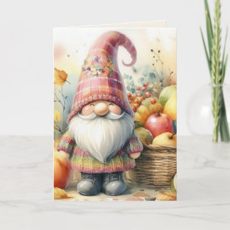 Cartes Pour Fêtes Annuelles Gnome Action de grâce feuilles d'automne citrouill