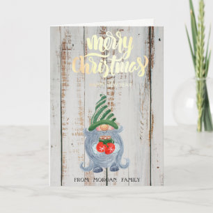 Cartes Pour Fêtes Annuelles Gnome adorable Bois Joyeux Noël