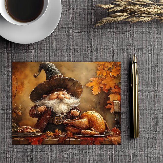 Cartes Pour Fêtes Annuelles Gnome de fête d'action de grâces (Créateur téléchargé)