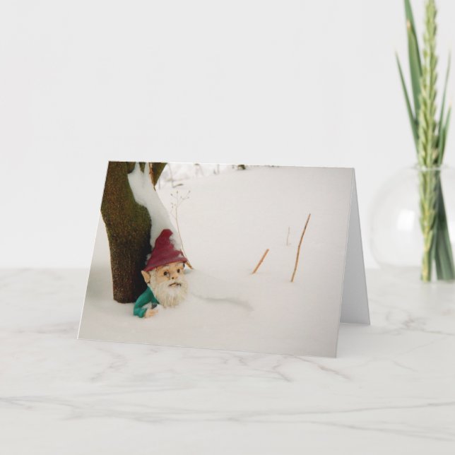 Cartes Pour Fêtes Annuelles Gnome d'hiver (Devant)