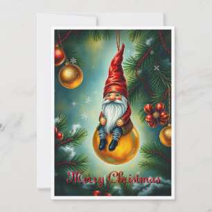 Cartes Pour Fêtes Annuelles Gnome Drôle Branché Fantaisie Caprice Pas de Photo