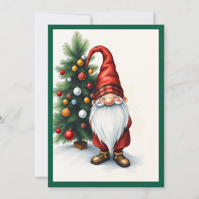 Cartes Pour Fêtes Annuelles Gnome Drôle Branché Fantaisiste Fantaisie Sans Pho (Devant)