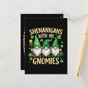 Cartes Pour Fêtes Annuelles Gnome du trèfle chanceux de la Saint-Patrick