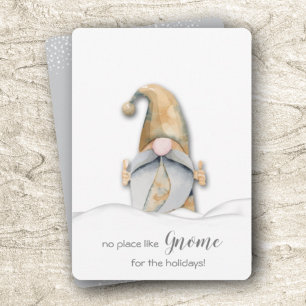 Cartes Pour Fêtes Annuelles Gnome et neige