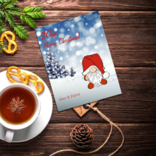 Cartes Pour Fêtes Annuelles Gnome neige d'arbre de Noël