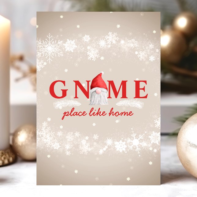 Cartes Pour Fêtes Annuelles Gnome Place Like Home Christmas (Créateur téléchargé)