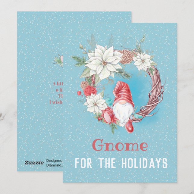 Cartes Pour Fêtes Annuelles Gnome Pour les fêtes (Devant / Derrière)